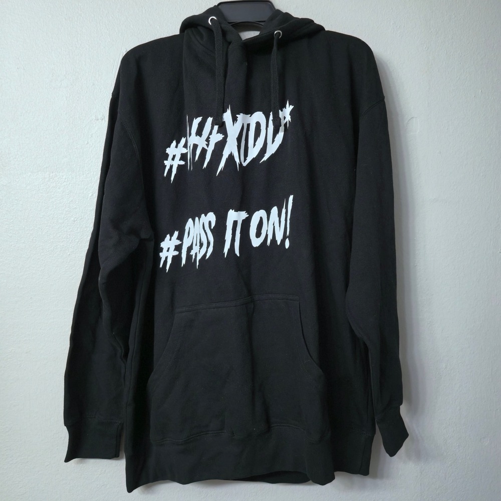 Smart Blanks Mens XL Black Graphic Hoodie #4H+XDD* #PASS IT ON! Sweatshirt